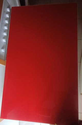 Cristal Templado Rojo 60x100cm para encima de mesa