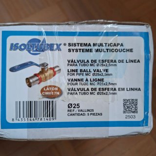 Set de 5 Válvulas de Esfera ISOLTUBEX Ø25