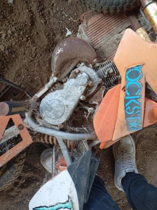 Moto Enduro/Motocross Naranja/Plata