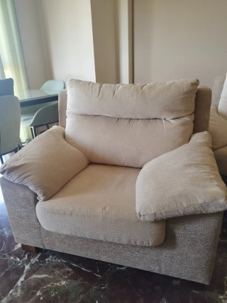Sillón individual color crema