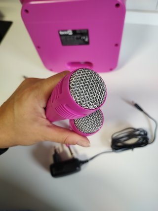Máquina Karaoke RockJam Bluetooth Rosa y Blanca