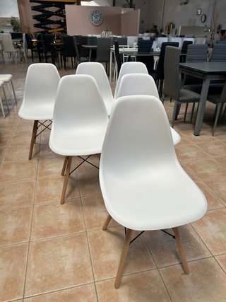 Pack 4/6 Sillas Comedor/Hostelería Blancas