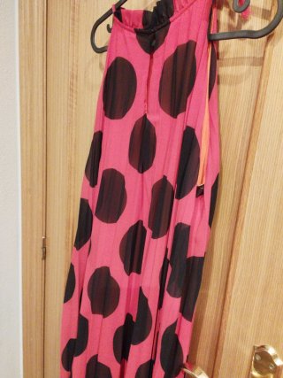 Vestido Fiesta Tul Lunares Rojo y Negro
