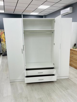 Armario 4 puertas 2 cajones blanco