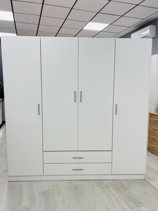 Armario 4 puertas 2 cajones blanco