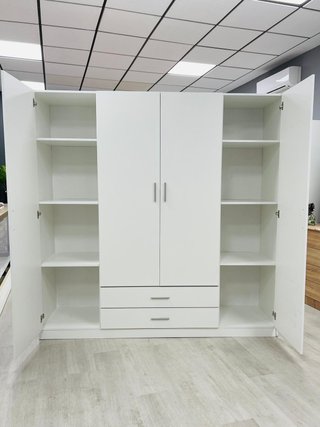 Armario 4 puertas 2 cajones blanco
