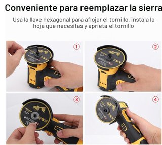Amoladora Inalámbrica con 6 discos y 2 baterías