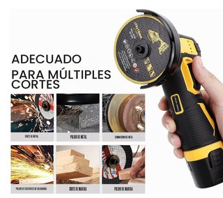 Amoladora Inalámbrica con 6 discos y 2 baterías