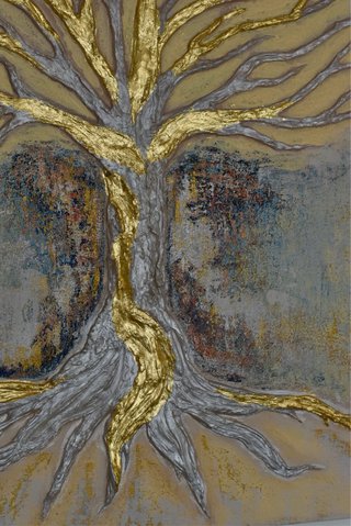 Pintura árbol de la vida dorado