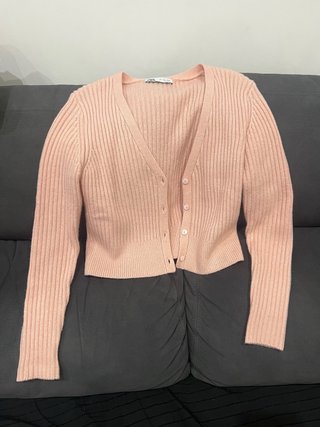 Chaquetita de punto Zara rosa