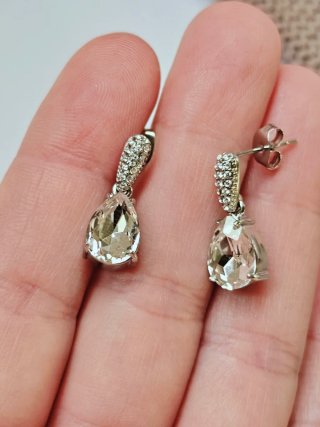 Pendientes de acero colgante muy brillante