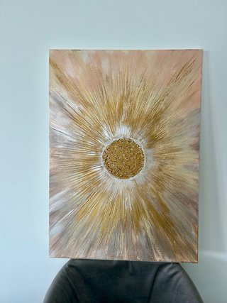 Pintura Abstracta Sol Dorado