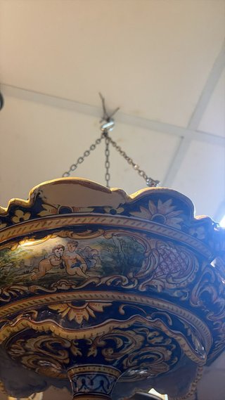 Lámpara colgante cerámica decorada