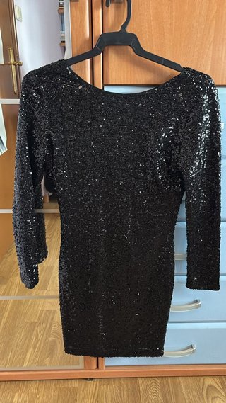 Vestido lentejuelas negro fiesta