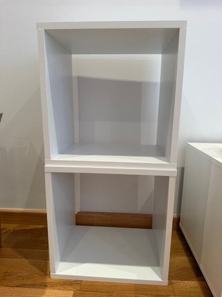 Estantería de dos cubos blanca