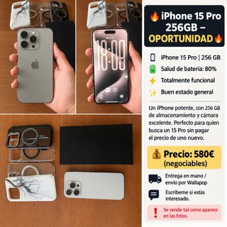 iPhone 15 Pro 256GB Titanio Natural