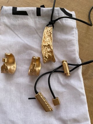 Pendientes y Collar largo regulable Adolfo D.
