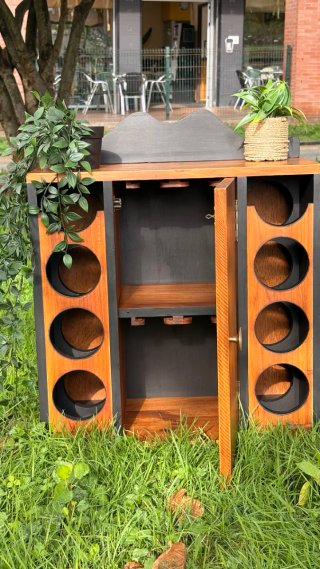 Mobile Minibar Vintage / Legno e Nero