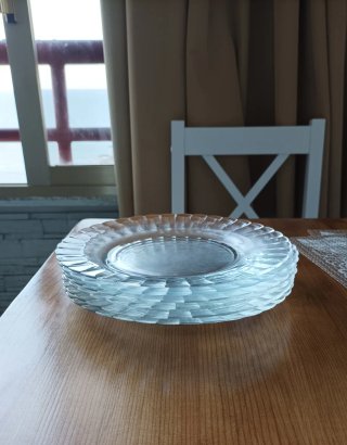 Juego de 6 platos de cristal