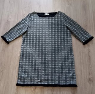 Vestido de fiesta cuadros gris y negro Talla XXL