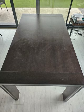Mesa comedor extensible madera y metal