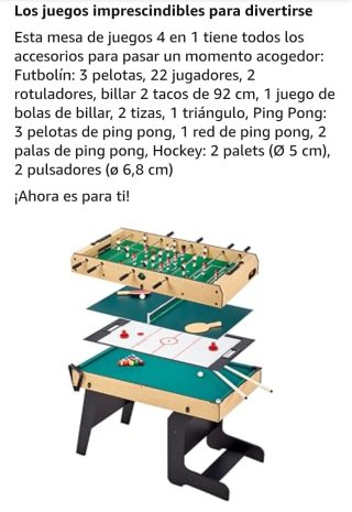 Mesa de Juegos 4 en 1