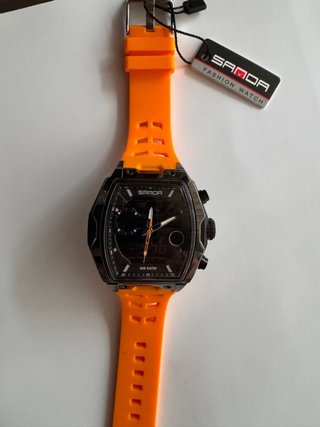 Reloj SANDA 6235 Negro Naranja. Nuevo !!!