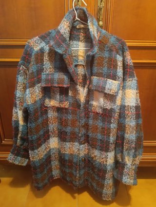 Chaqueta Abrigo de Cuadros Talla Única. Ganga