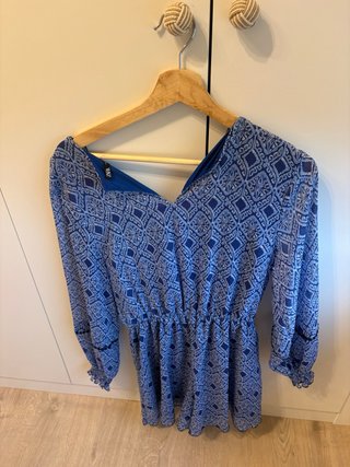 Mono corto mujer estampado azul
