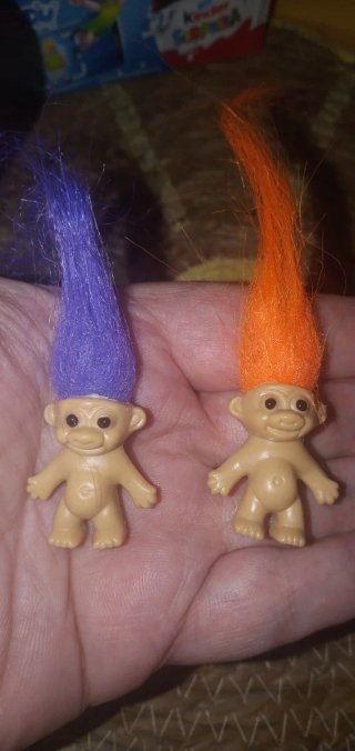Lote 2 Trolls Suerte Pelo Morado Naranja