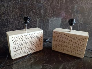 2 Lámparas de Mesa Beige
