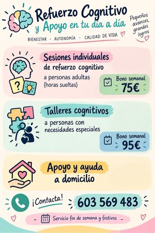 Cuidado y talleres de refuerzo cognitivo