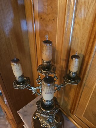 Pareja de Candelabros Vintage de Bronce