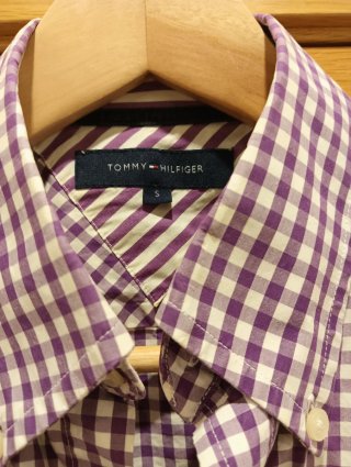 Camisa Tommy Hilfiger cuadros morado Talla S