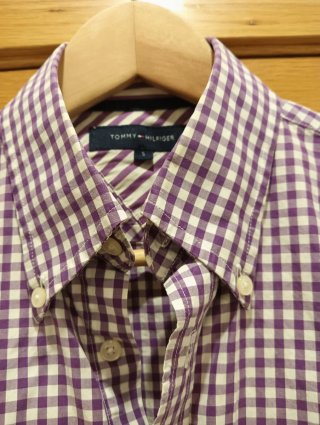 Camisa Tommy Hilfiger cuadros morado Talla S