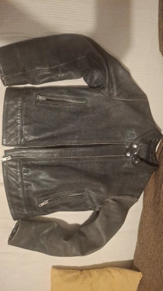 Chaqueta cuero desgastado Mango Talla S/M