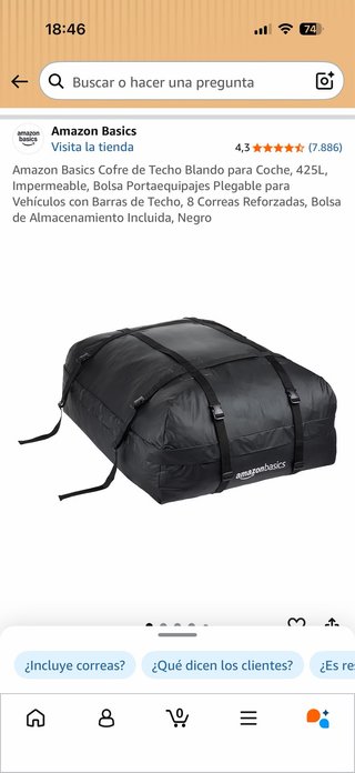 Cofre Techo Coche 425L Impermeable