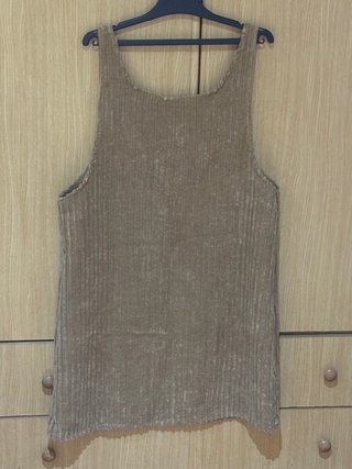 Vestido de pana beige S