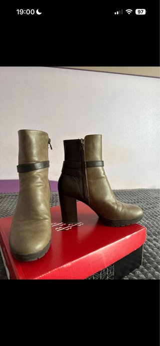 Botines Natalia Blanco Marrones Talla 37