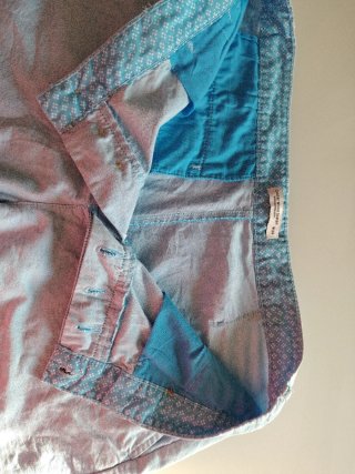 Pantalón corto de lino azul