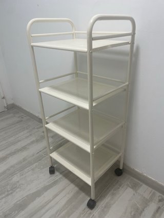 Carrito auxiliar de cocina metálico blanco