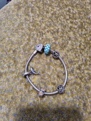 Pulsera Pandora Plata Corazón y Delfín