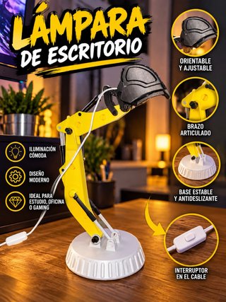 Lámpara Escritorio Excavadora Ajustable
