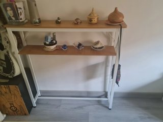 Estantería Alta Madera y Metal