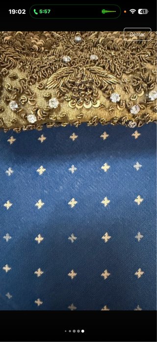 Bolso de fiesta dorado bordado