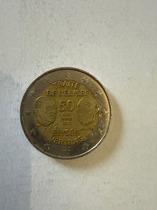 Moneda 2 Euros Conmemorativa Tratado del Elíseo
