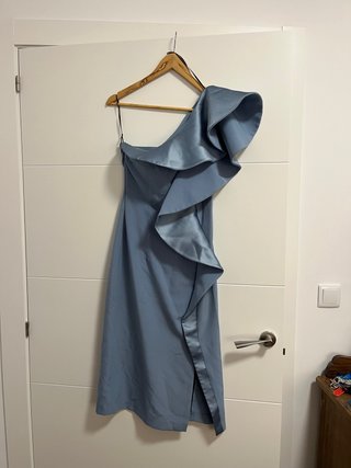 Vestido Azul con Volante