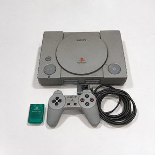 PlayStation 1 console, grigia, completa