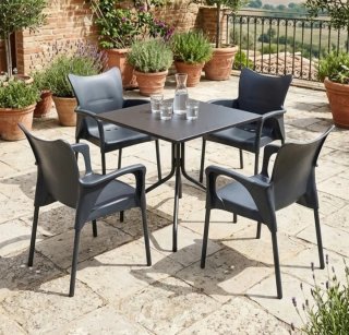 4 Sillas de Terraza Negras