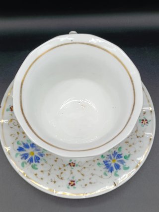 Tazón y plato antiguo porcelana de Pasajes